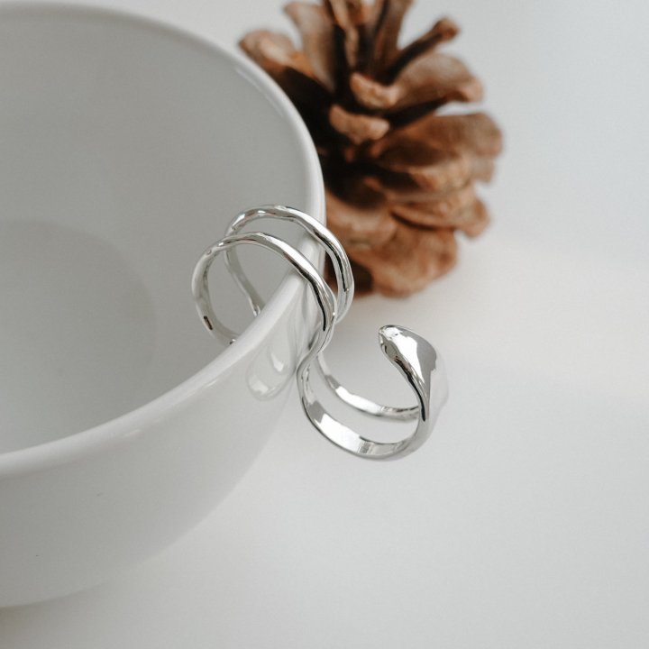 Eeiitt - Korean Women Fashion - #womensfashion - River Two Wave Ring