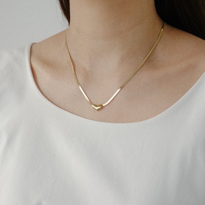 Eeiitt - Korean Women Fashion - #womensfashion - Heart Simple Necklace - 12