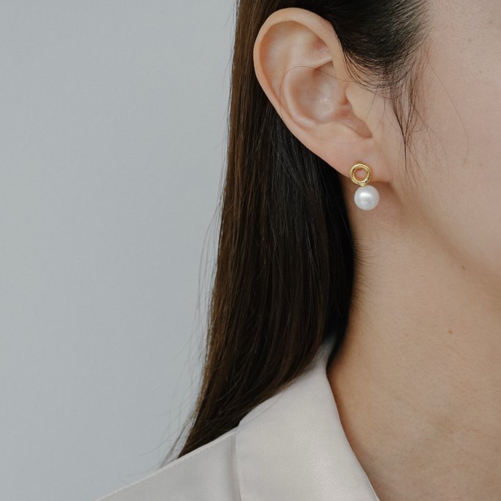 Eeiitt - Korean Women Fashion - #womensfashion - Lemore Circle Pearl Earrings