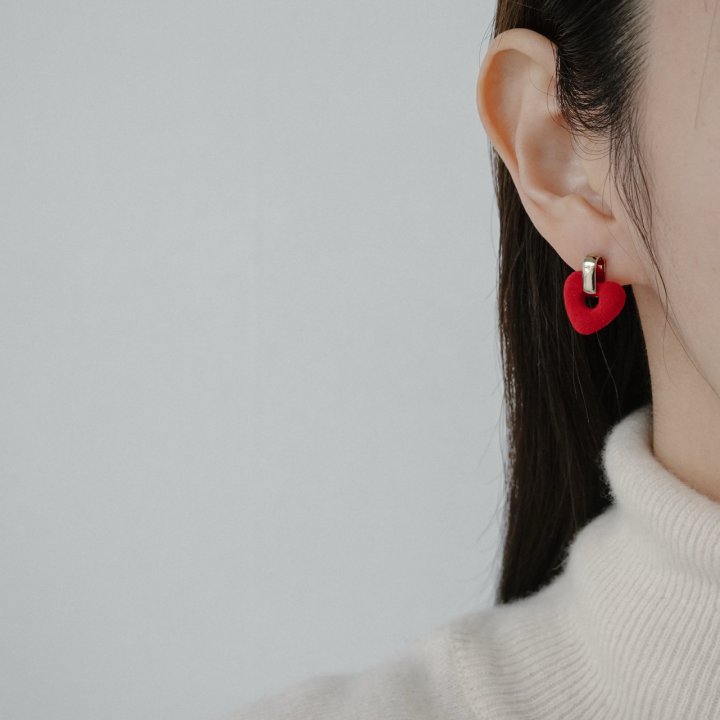 Eeiitt - Korean Women Fashion - #womensfashion - Girls Suede Heart Earrings - 8