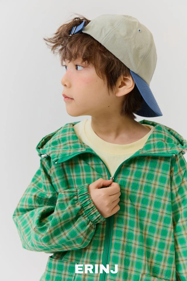 Erin J - Korean Children Fashion - #childrensboutique - Checked Hooded Jumper - 10