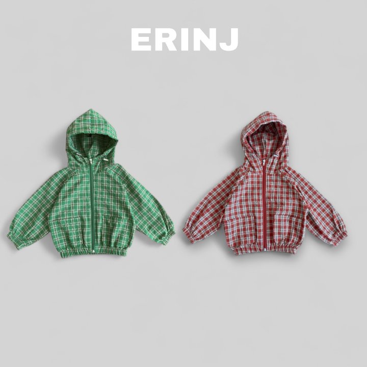 Erin J - Korean Children Fashion - #kidsstore - Checked Hooded Jumper