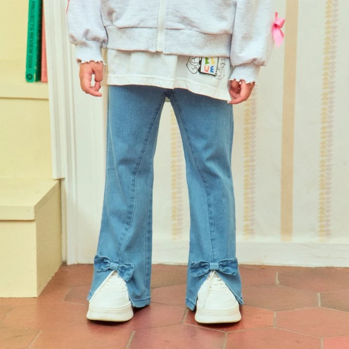 Firstblue - Korean Children Fashion - #kidzfashiontrend - Ribbon Jeans - 4