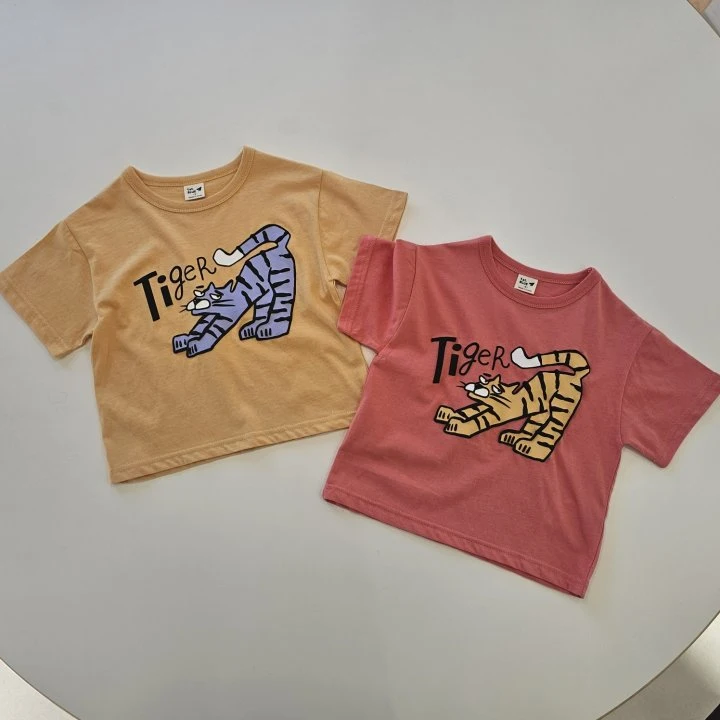 Firstblue - Korean Children Fashion - #Kfashion4kids - Tiger Printed Tee - 8