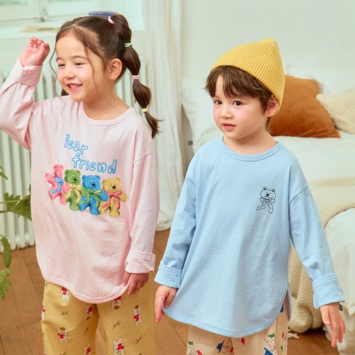 Firstblue - Korean Children Fashion - #kidzfashiontrend - Bear Friend Tee - 4