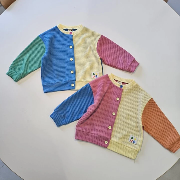 Firstblue - Korean Children Fashion - #fashionkids - Waffle Raglan Cardigan - 9