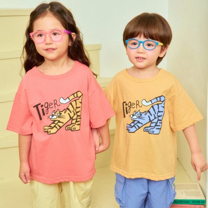 Firstblue - Korean Children Fashion - #discoveringself - Tiger Printed Tee - 4