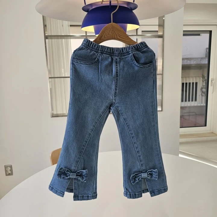 Firstblue - Korean Children Fashion - #kidsstore - Ribbon Jeans - 2