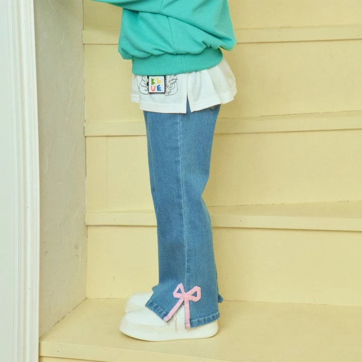 Firstblue - Korean Children Fashion - #kidsstore - Ribbon Slit Jeans