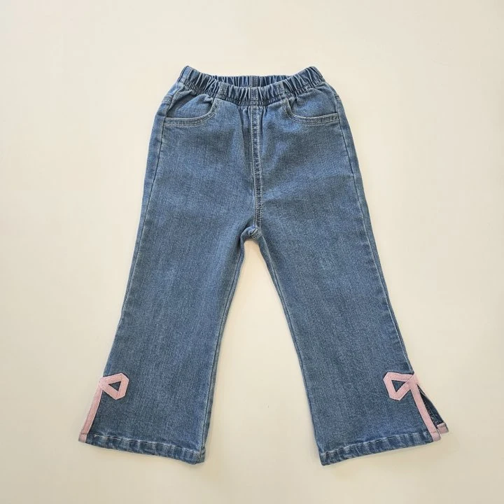 Firstblue - Korean Children Fashion - #kidzfashiontrend - Ribbon Slit Jeans - 2