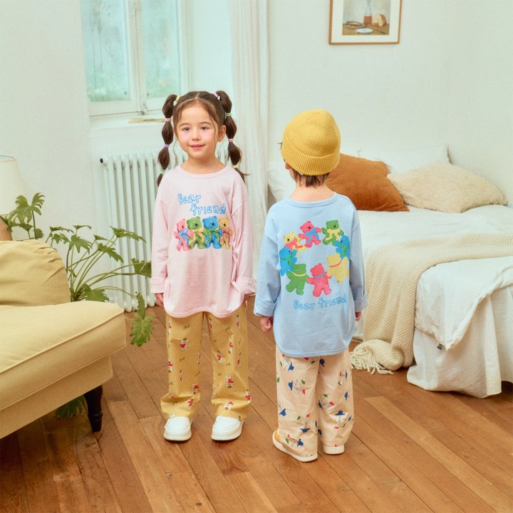 Firstblue - Korean Children Fashion - #kidzfashiontrend - Bear Friend Tee - 3