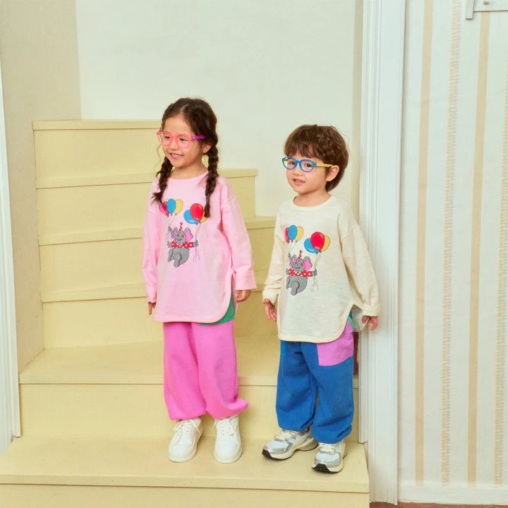 Firstblue - Korean Children Fashion - #kidzfashiontrend - Balloon Elephant Tee - 2