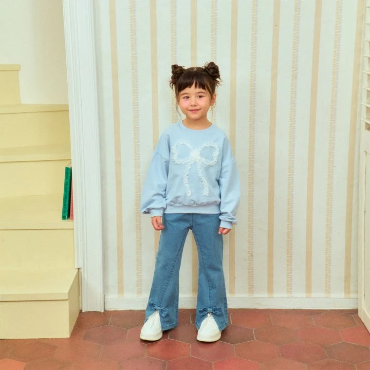 Firstblue - Korean Children Fashion - #littlefashionista - Ribbon Jeans - 5