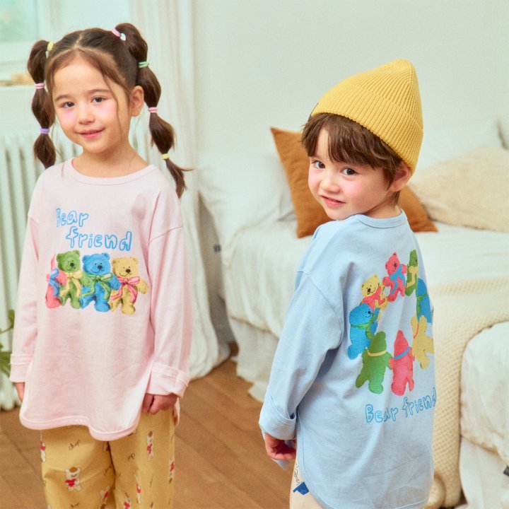 Firstblue - Korean Children Fashion - #littlefashionista - Bear Friend Tee - 5