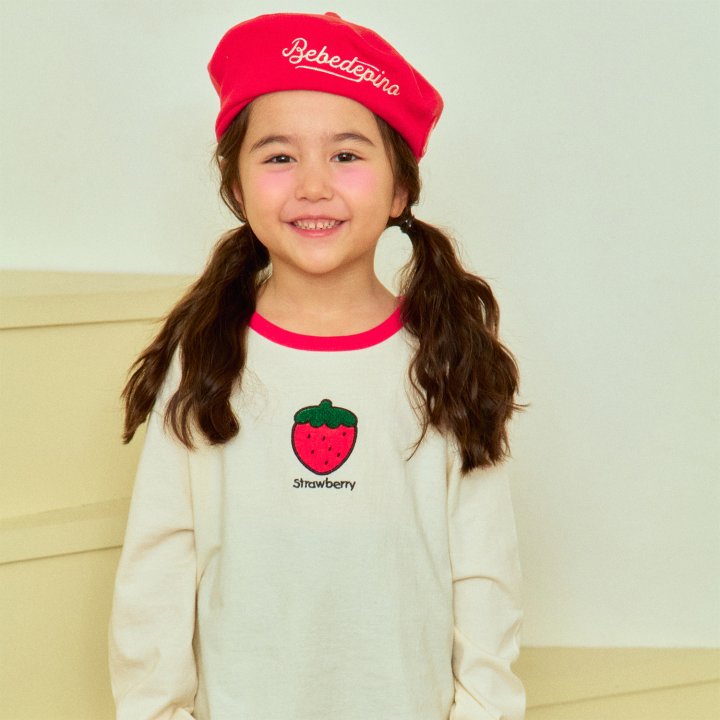 Firstblue - Korean Children Fashion - #littlefashionista - Fruit Embroidery Tee - 3