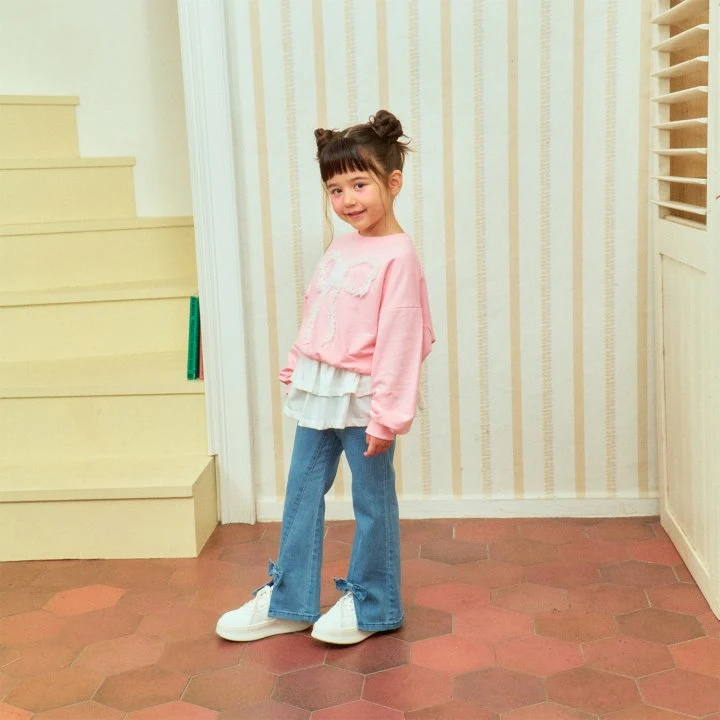 Firstblue - Korean Children Fashion - #magicofchildhood - Ribbon Jeans - 6