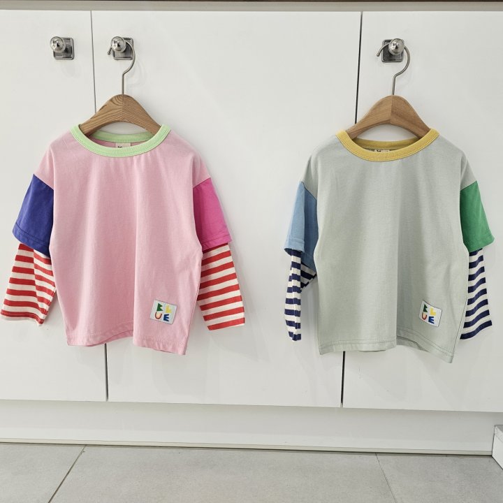 Firstblue - Korean Children Fashion - #magicofchildhood - Double Sleeve Stripe Tee - 8