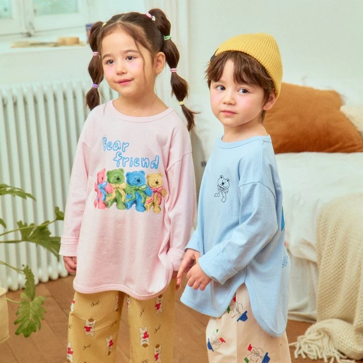 Firstblue - Korean Children Fashion - #magicofchildhood - Bear Friend Tee - 6