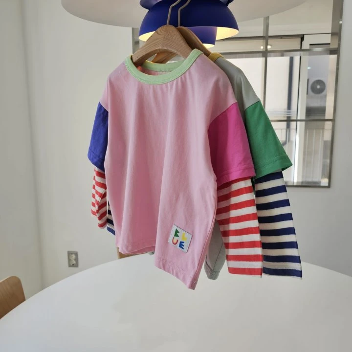 Firstblue - Korean Children Fashion - #minifashionista - Double Sleeve Stripe Tee - 9