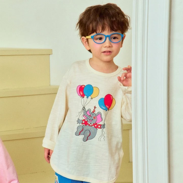 Firstblue - Korean Children Fashion - #prettylittlegirls - Balloon Elephant Tee - 7