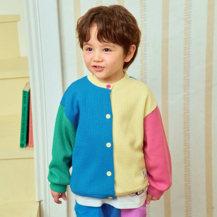 Firstblue - Korean Children Fashion - #toddlerclothing - Waffle Raglan Cardigan - 4