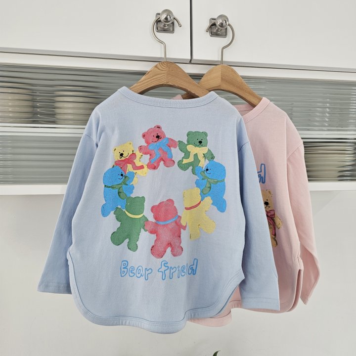 Firstblue - Korean Children Fashion - #todddlerfashion - Bear Friend Tee - 9