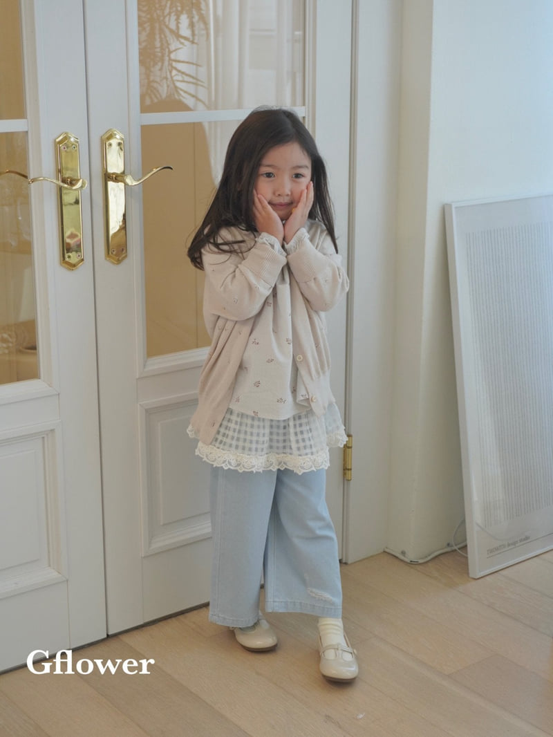 G Flower - Korean Children Fashion - #designkidswear - Lace Jeans Set - 2