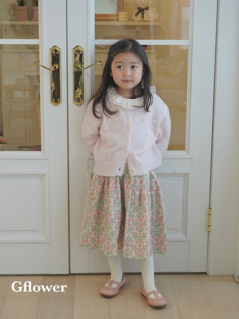 G Flower - Korean Children Fashion - #kidsstore - Flower Knit Cardigan