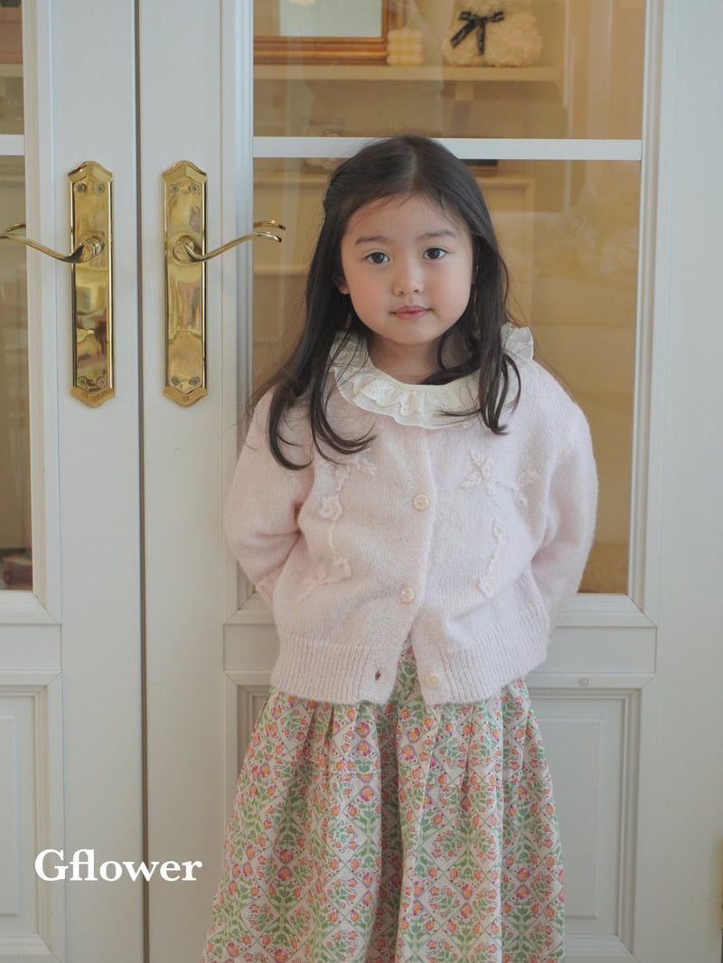 G Flower - Korean Children Fashion - #magicofchildhood - Flower Knit Cardigan - 5