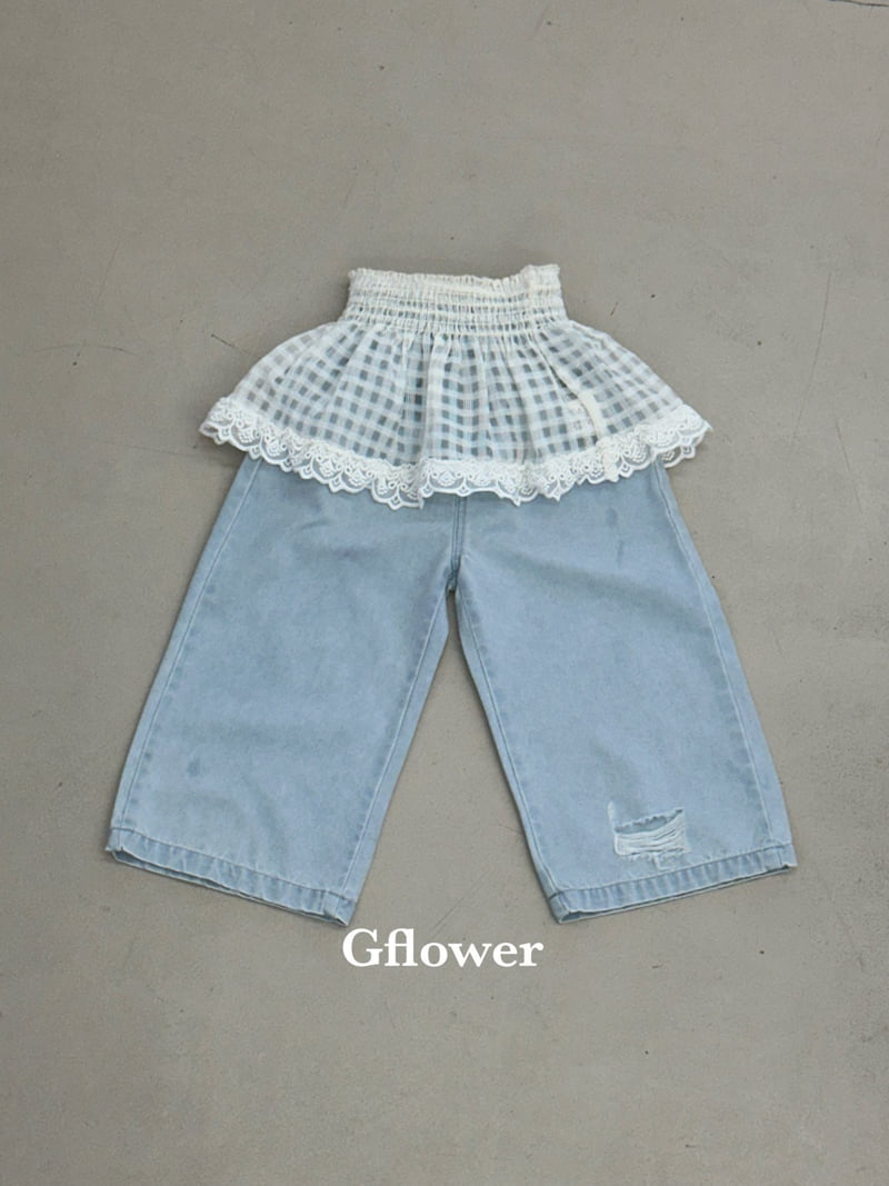 G Flower - Korean Children Fashion - #magicofchildhood - Lace Jeans Set - 10