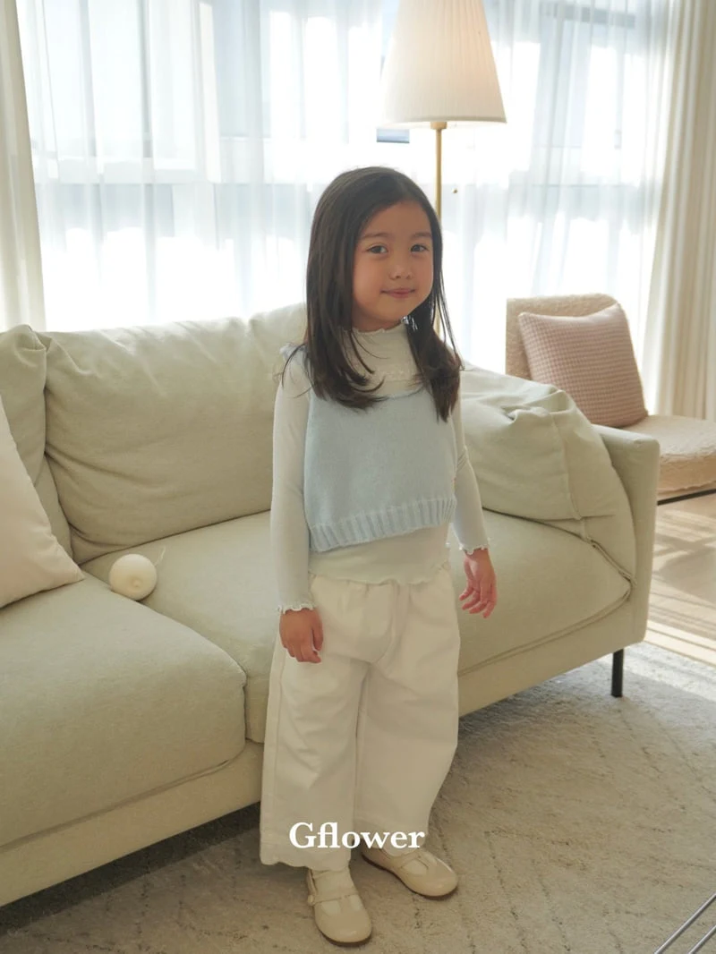 G Flower - Korean Children Fashion - #magicofchildhood - Blue Knit Vest - 5