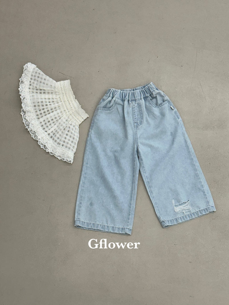 G Flower - Korean Children Fashion - #minifashionista - Lace Jeans Set - 11