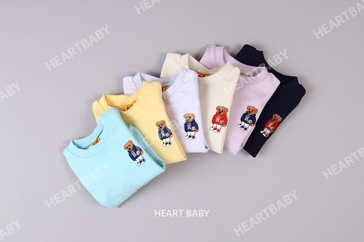 Heart Baby - Korean Baby Fashion - #babyboutique - Bear Embroidery Suit - 5