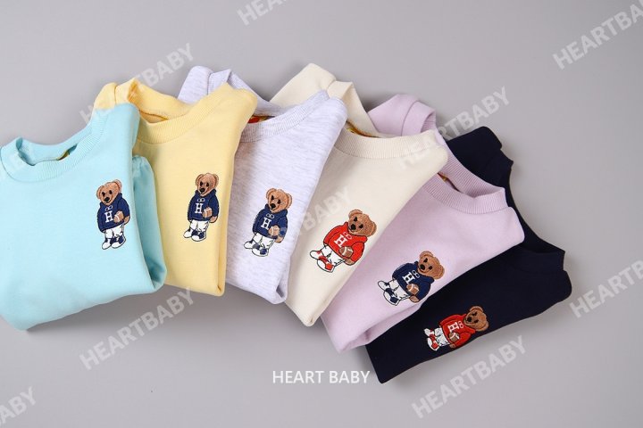 Heart Baby - Korean Baby Fashion - #babyboutiqueclothing - Bear Embroidery Suit - 6