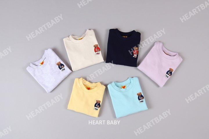 Heart Baby - Korean Baby Fashion - #babyclothing - Bear Embroidery Suit - 7