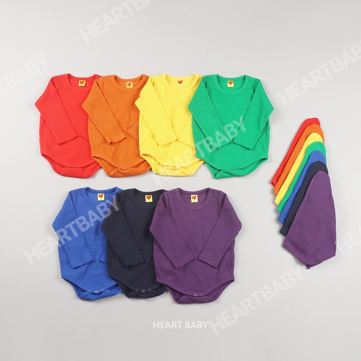 Heart Baby - Korean Baby Fashion - #babyfever - Rainbow Ribbed Suit Hat Set - 4