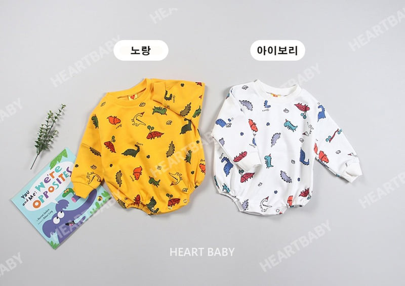 Heart Baby - Korean Baby Fashion - #babyoutfit - Dino Suit - 2