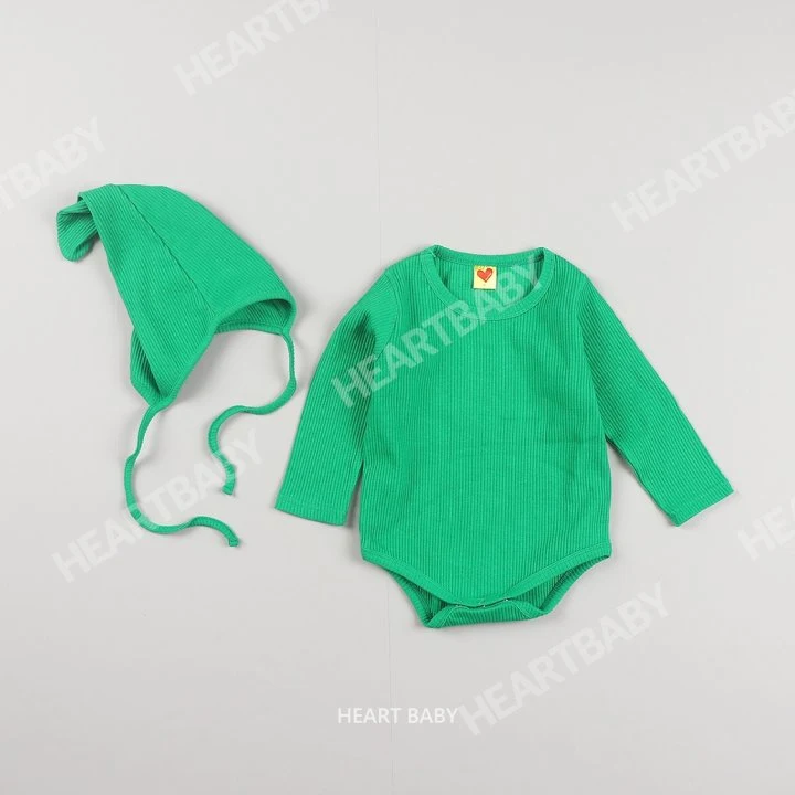 Heart Baby - Korean Baby Fashion - #babyoutfit - Rainbow Ribbed Suit Hat Set - 9