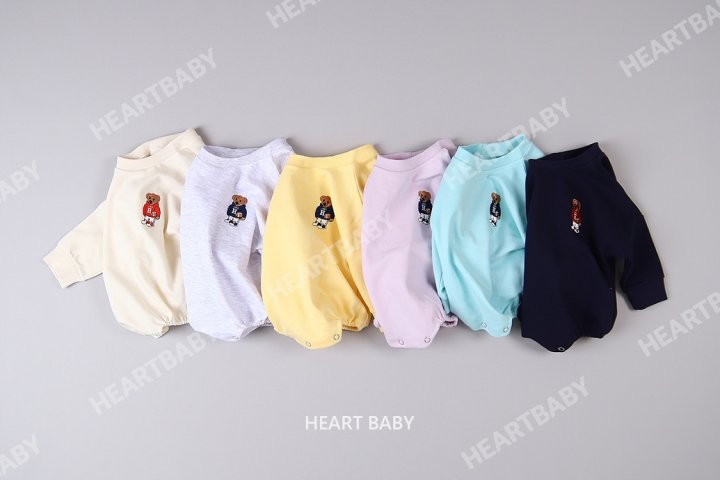 Heart Baby - Korean Baby Fashion - #onlinebabyboutique - Bear Embroidery Suit - 2