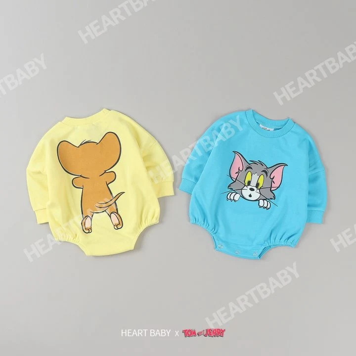 Heart Baby - Korean Baby Fashion - #onlinebabyshop - Tom Jerry Peekaboo Suit - 3