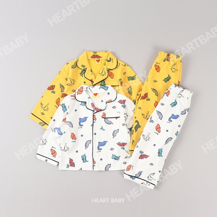 Heart Baby - Korean Children Fashion - #Kfashion4kids - Dino Pajama Set - 3