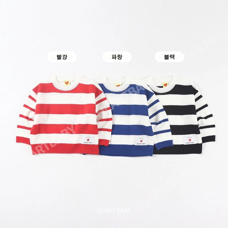 Heart Baby - Korean Children Fashion - #childofig - Stripe Knit Tee - 2