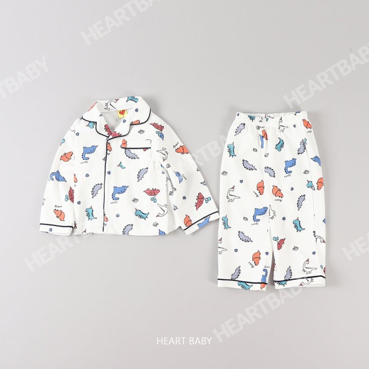 Heart Baby - Korean Children Fashion - #childofig - Dino Pajama Set - 9