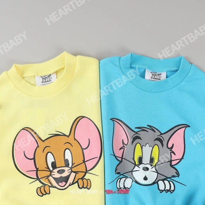 Heart Baby - Korean Children Fashion - #childofig - Tom Jerry Peekaboo Top Bottom Set - 5