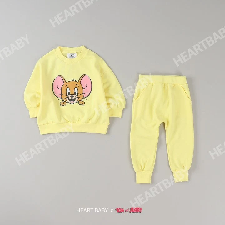 Heart Baby - Korean Children Fashion - #childofig - Tom Jerry Peekaboo Top Bottom Set - 6