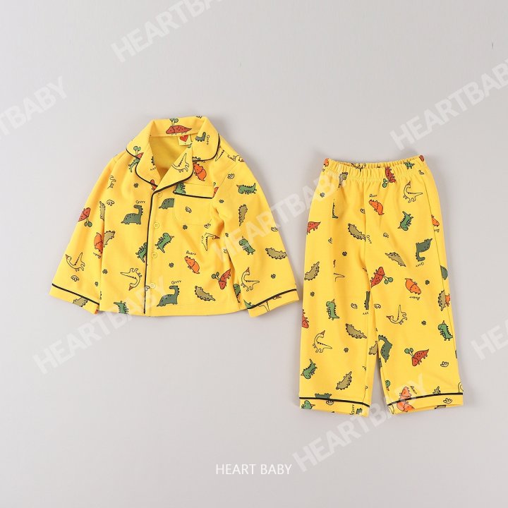 Heart Baby - Korean Children Fashion - #childrensboutique - Dino Pajama Set - 10