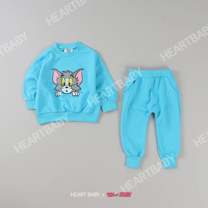 Heart Baby - Korean Children Fashion - #designkidswear - Tom Jerry Peekaboo Top Bottom Set - 8