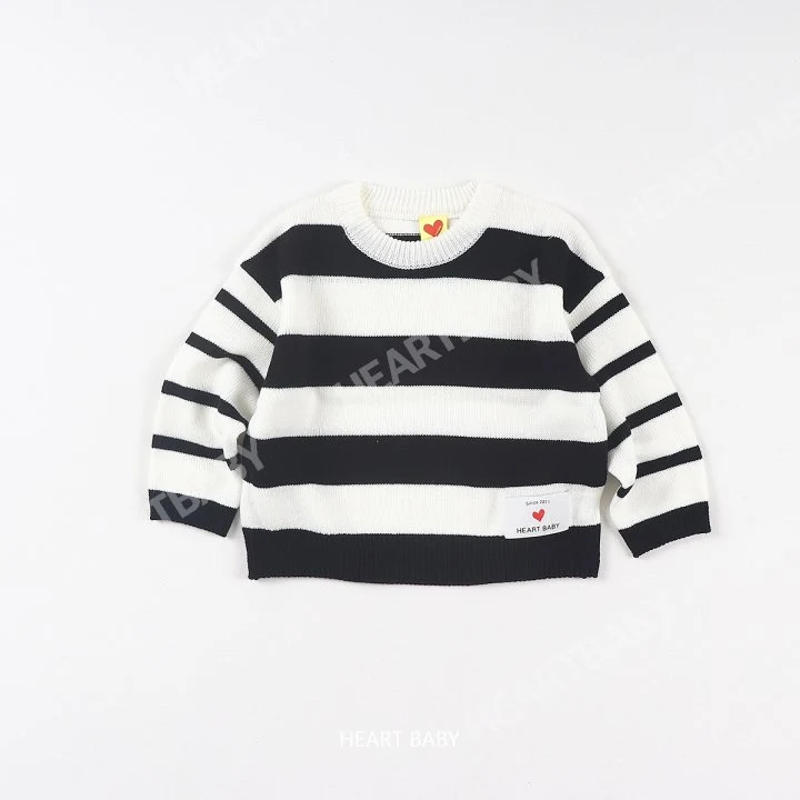 Heart Baby - Korean Children Fashion - #discoveringself - Stripe Knit Tee - 5