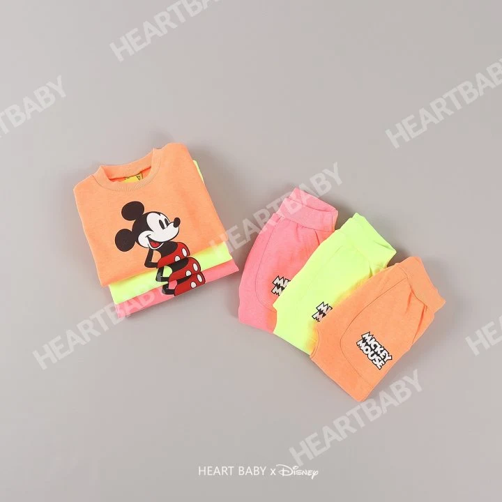 Heart Baby - Korean Children Fashion - #discoveringself - Neon M Top Bottom Set - 5