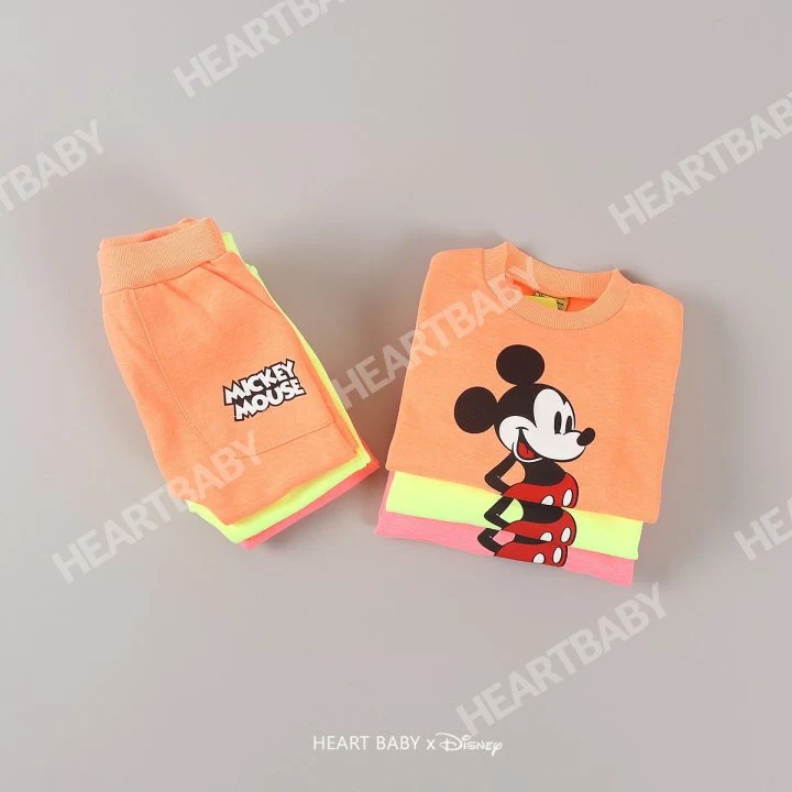 Heart Baby - Korean Children Fashion - #fashionkids - Neon M Top Bottom Set - 6